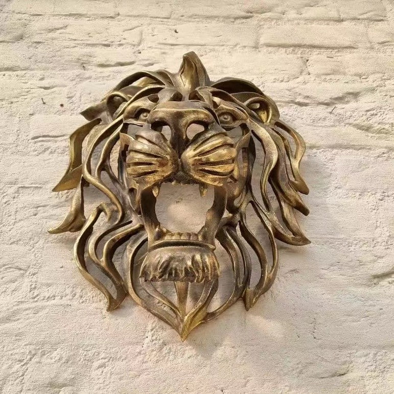 Lion's Head Wall Hanging Art Sculpture