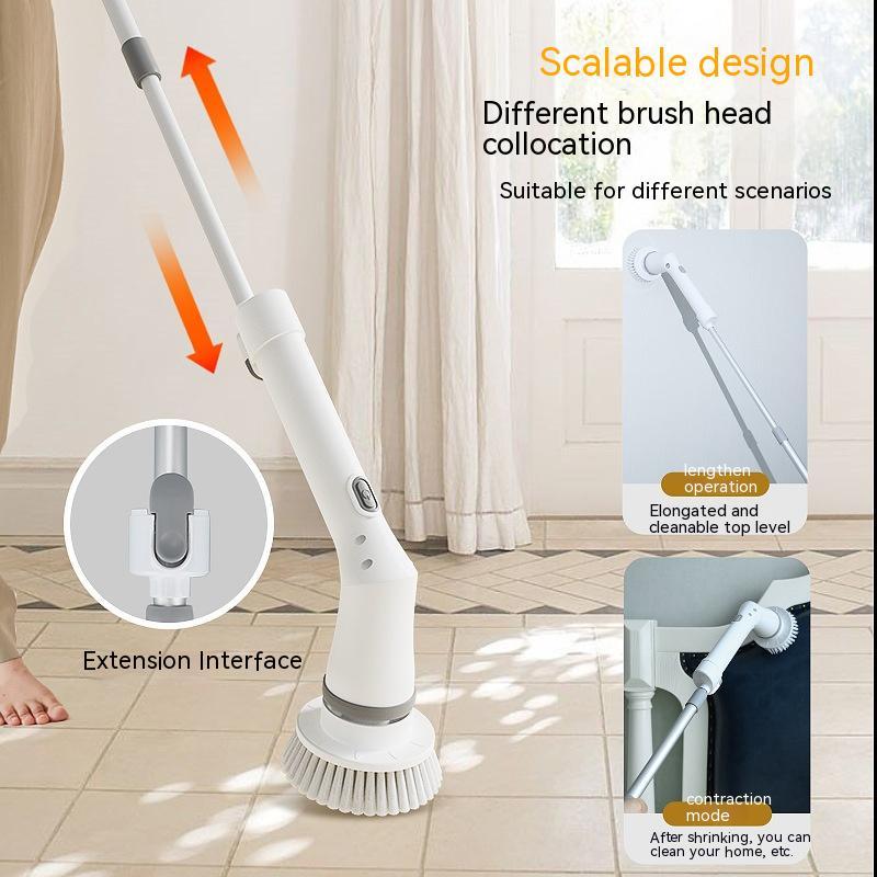 Electric Scrubber Wall Long Handle Multifunction Cleaning Brush