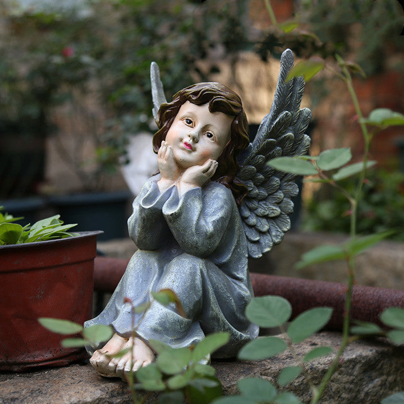 Rural restoration Resin Figure angel sculpture ornaments