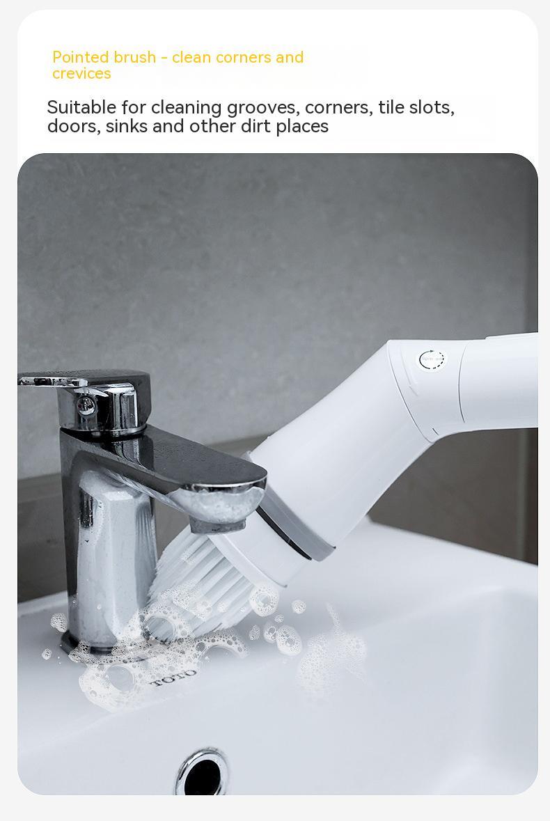 Electric Scrubber Wall Long Handle Multifunction Cleaning Brush