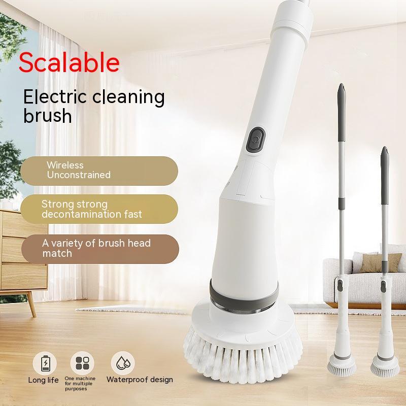 Electric Scrubber Wall Long Handle Multifunction Cleaning Brush