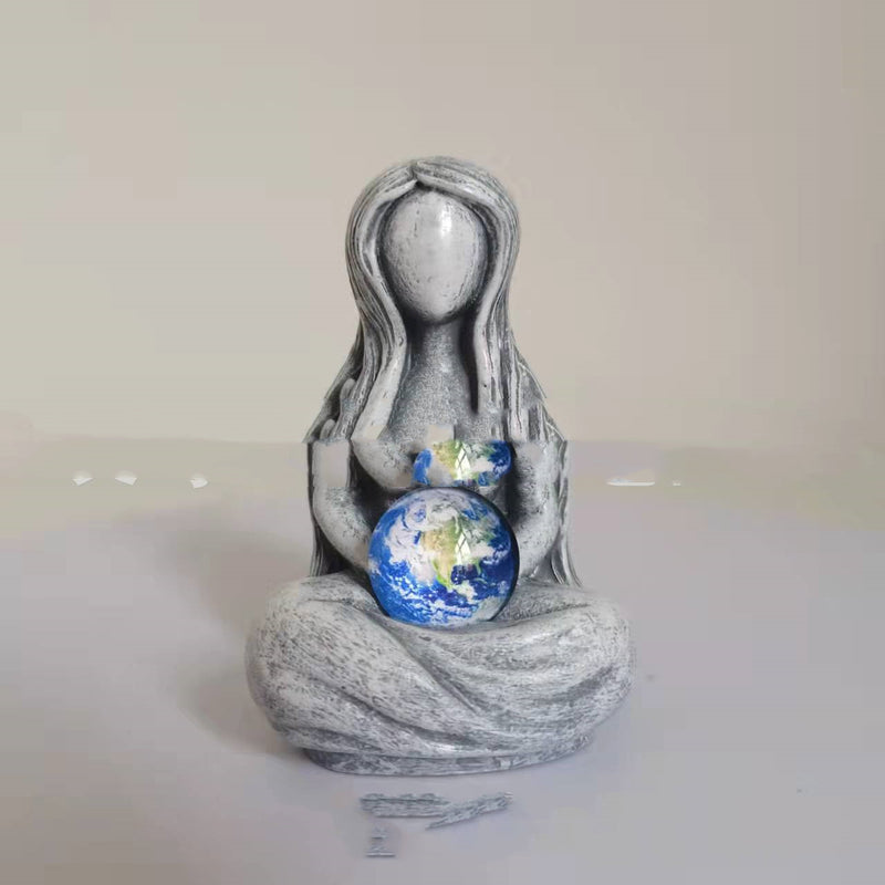 Gaia Embrace Earth Goddess Sculpture Resin Craft