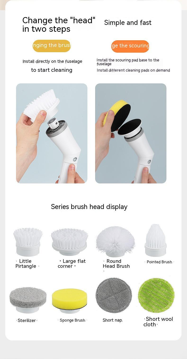 Electric Scrubber Wall Long Handle Multifunction Cleaning Brush